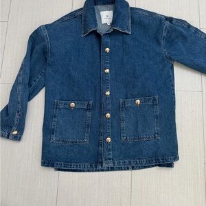 Anine bing Denim Jacket with Gold Buttons